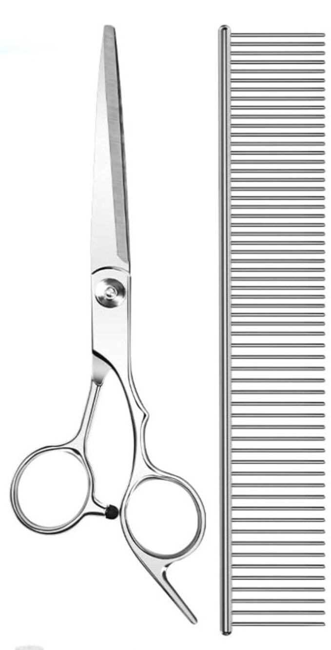 Pet Grooming Steel Shears & Comb NEW